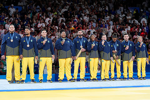 Team of Brazil, bronze medalist in judo mixed team competition